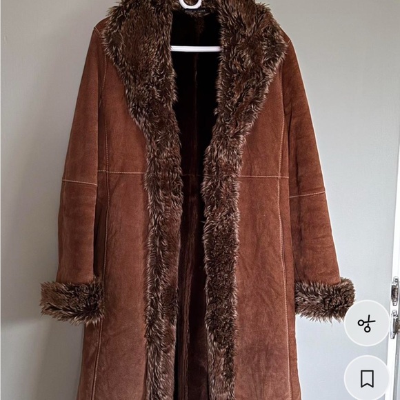 Wilsons Leather Jackets & Blazers - Wilsons Leather Brown Teddy Jacket with Faux Fur Trim